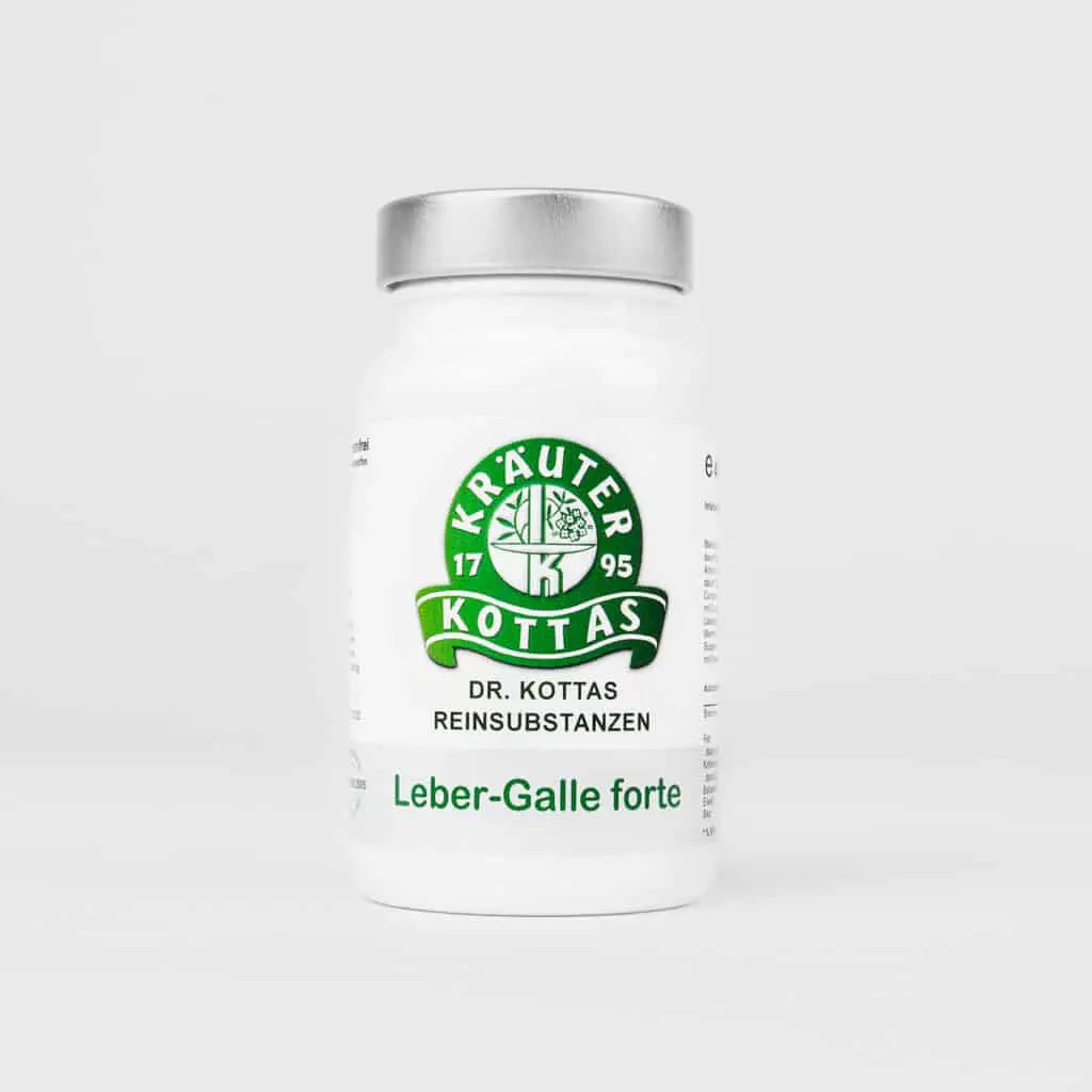 Eine weiße Dose DR. KOTTAS Leber-Galle forte