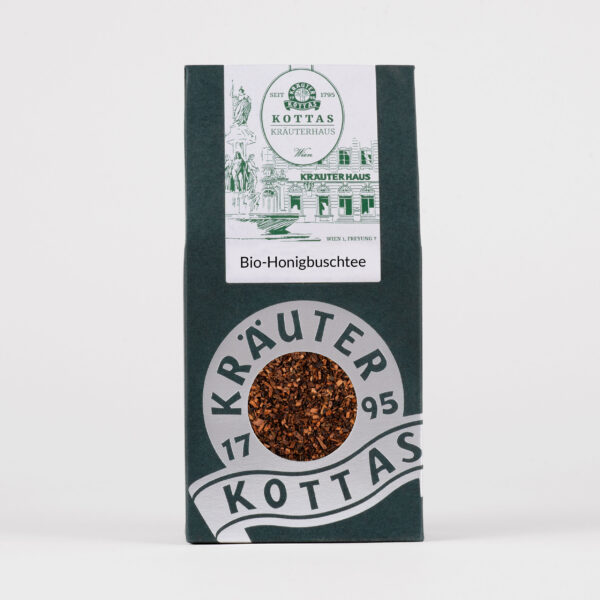 Dunkelgrüne KOTTAS Kräuterhaus Teepackung mit Honigbuschtee in Bioqualität