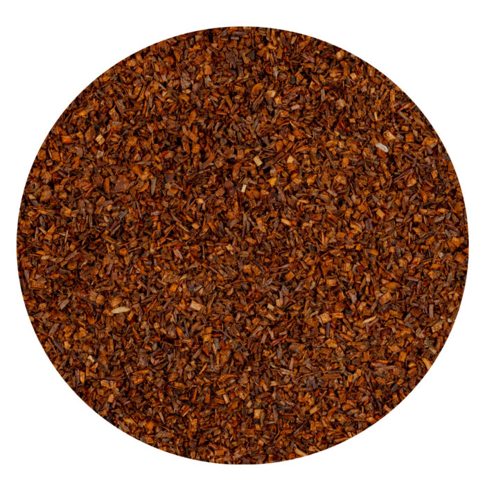 Dunkelbraune Teemischung mit Rooibos und Vanille