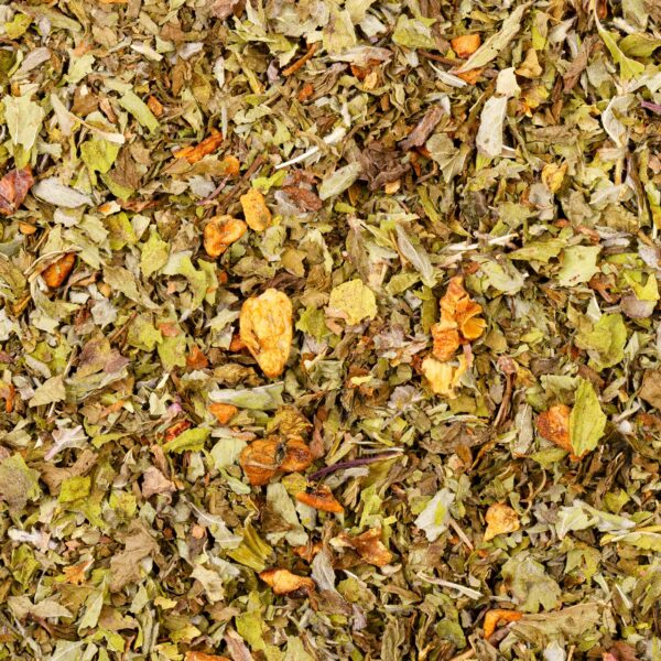 Nahaufnahme der Kräutermischung Trio Mentha