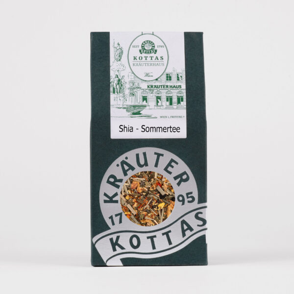 Eine dunkelgrüne Packung loser KOTTAS Kräuterhaus Detox-Curcuma-Tee