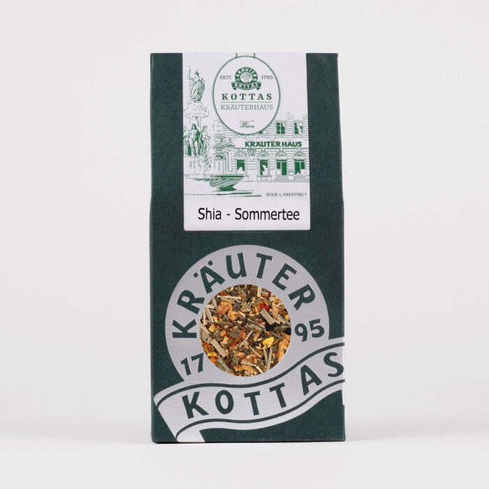 Eine dunkelgrüne Packung loser KOTTAS Kräuterhaus Detox-Curcuma-Tee