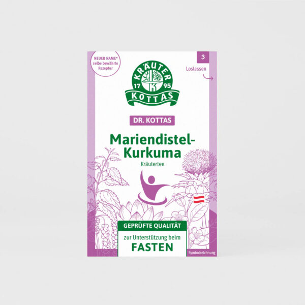 Eine Packung DR. KOTTAS Mariendistel-Kurkuma Kräutertee