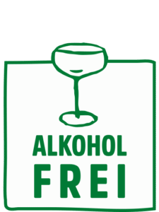 Icon "Alkoholfrei" mit Weinglas-Illustration