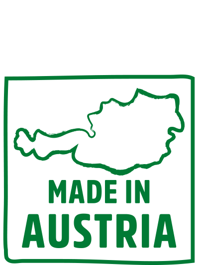 ‘Made in Austria’ icon with illustration of Austria