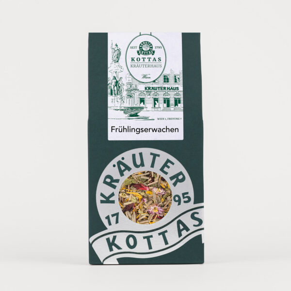 Grüne Packung KOTTAS Kräuterhaus Frühlingserwachen Kräutertee